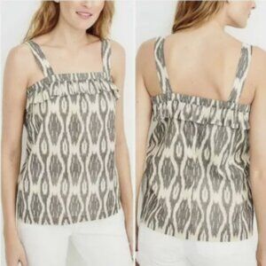 J.Crew Factory women's size 8 ruffle flounce ikat tank top